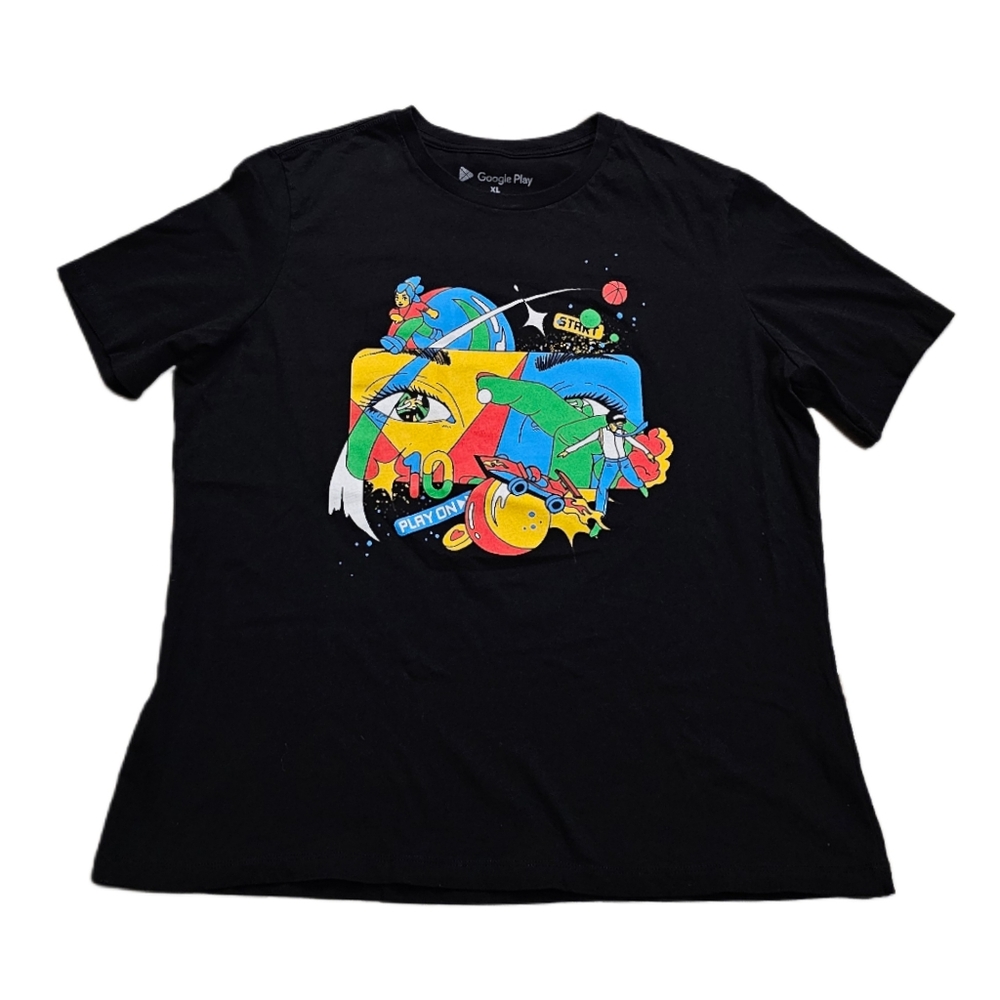 Google Play 10-Year Anniversary Employee T-Shirt Women XL Tech Swag LE Promo Tee